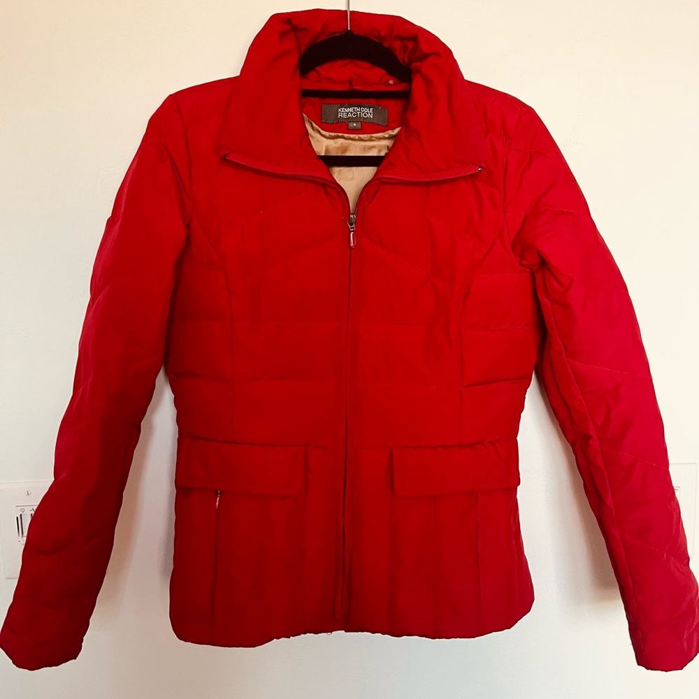 Kenneth Cole Reaction, Women, Jacket, Red,Puffer Style, Duck down